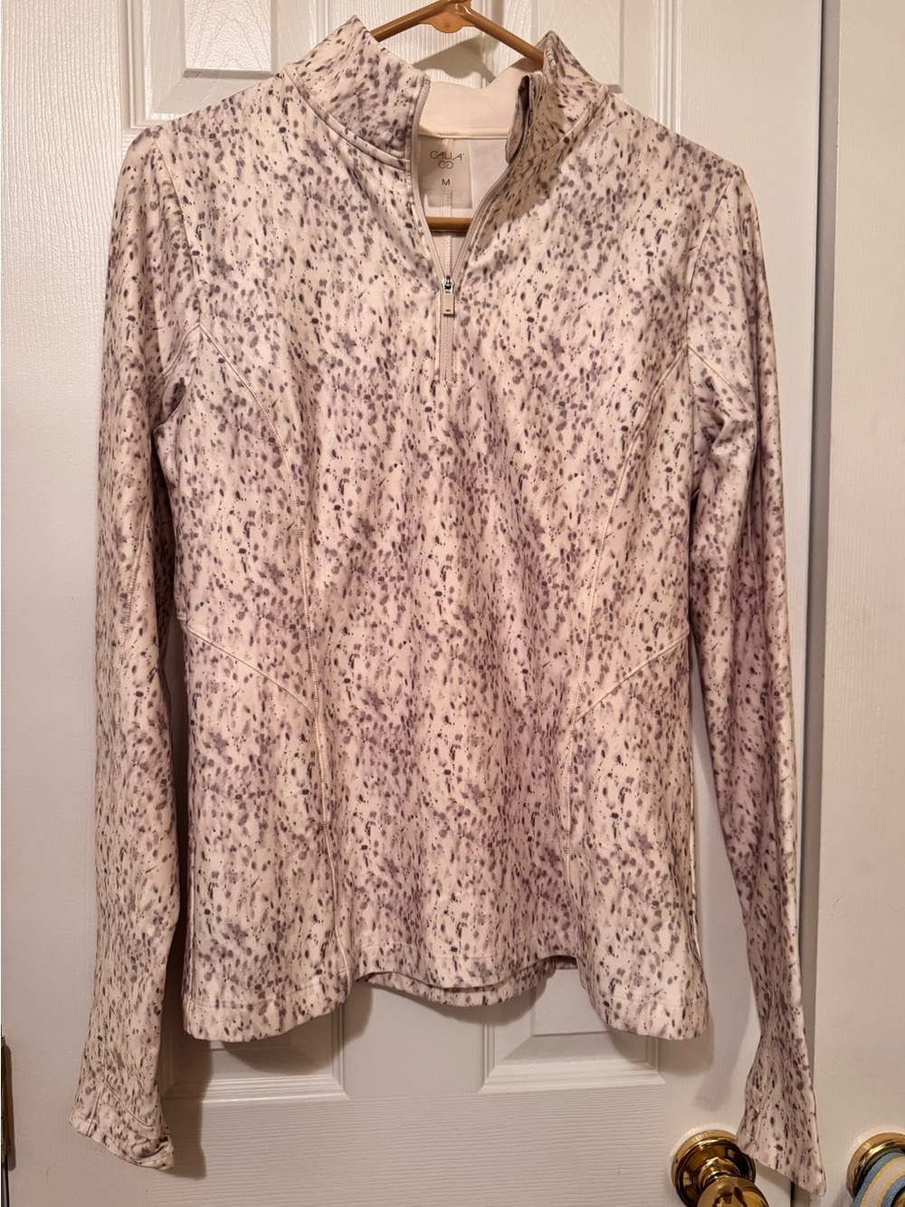 Calia Speckled Cream Quarter-Zip Pullover